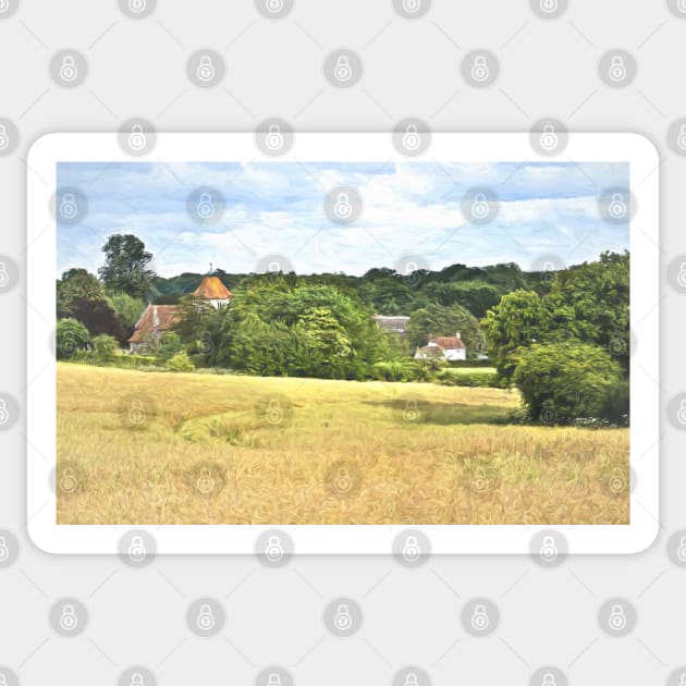 An Impressionist View of Aldworth Village Sticker by IanWL